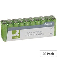 Q-Connect Super Alkaline AA Batteries XXL Pack of 20