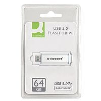 Q-Connect 64GB USB 3.0 Slider Memory Stick Silver/Black