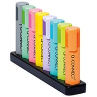 Q-Connect Deskset With 8 Pastel Highlighters (Pack of 8) KF17806