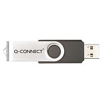 Q-Connect 4GB USB 2.0 Swivel Memory Stick - Silver/Black, Portable Data Storage