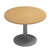 Kito Beech Meeting Room Round Table Silver Trumpet Base Dia1000xH725mm