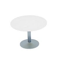 Kito White Meeting Room Round Table Silver Trumpet Base Dia800xH725mm