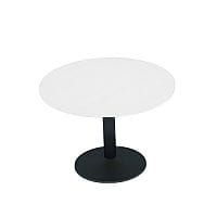 Kito White Meeting Room Round Table Black Trumpet Base Dia800xH725mm