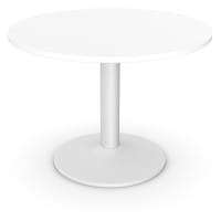 Kito White Meeting Room Round Table White Trumpet Base Dia1000xH725mm