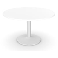 Kito White Meeting Room Round Table White Trumpet Base Dia1200xH725mm