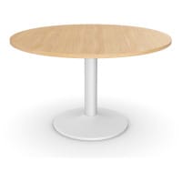 Kito Beech Meeting Room Round Table White Trumpet Base Dia1200xH725mm