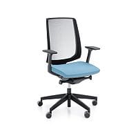 LightUp Modern Design Ergonomic Mesh Office Chair Sky Blue Fabric Seat
