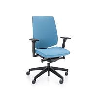 LightUp Modern Design Ergonomic Office Chair With Adjustable Arms Light Blue