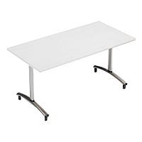 1200mm Wide Rectangular Flip Top Table On Wheels White Morph Tilt