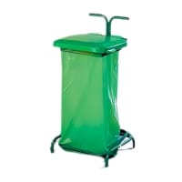 Stik Colour Coded Sackholder - Freestanding - Green - 90Litre - Pedal Operated Lids - H600xW657xD432mm