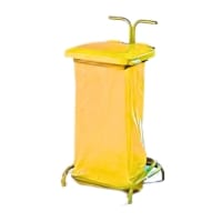 Stik Colour Coded Sackholder - Semi-Mobile - Yellow - 90Litre - Pedal Operated Lids - H600xW657xD432mm