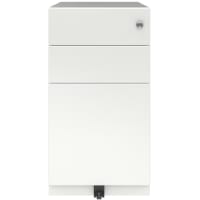 Bisley Slimline Note Mobile Pedetsal - Two Stationery & 1 Filing Drawer - Traffic White
