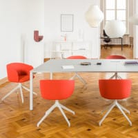 OGI Y Meeting Table with Aluminium Satin with Aluminium Semi Matte Leg