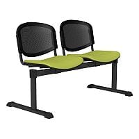 OI Series 2-Seater Bench With Black Mesh Back & Vinyl Upholstered Seat Green L051