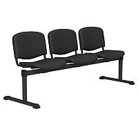 OI Series 3-Seater Bench With Vinyl Upholstered Seat Black L001