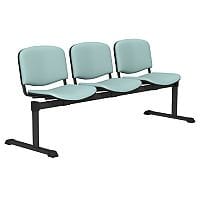 OI Series 3-Seater Bench With Vinyl Upholstered Seat Light Blue L033