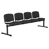 OI Series 4-Seater Bench With Vinyl Upholstered Seat Black L001