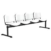 OI Series 4-Seater Bench With Vinyl Upholstered Seat White L022