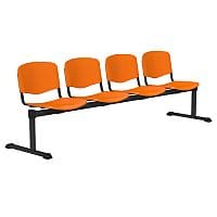 OI Series 4-Seater Bench Plastic Seat Orange