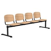 OI Series 4-Seater Bench Wooden Seat Beech