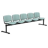 OI Series 5-Seater Bench With Vinyl Upholstered Seat Light Blue L033