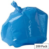 2Work Pack of 200 Polymax Refuse Sacks 100L Colour Coded Blue 0860