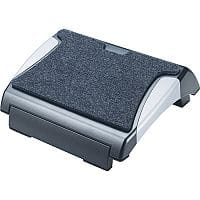 Q-Connect Foot Rest with Carpet Black/Silver KF20075