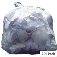 2Work Pack of 200 Light Duty Refuse Sack 90L KF73377