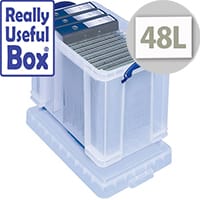 Plastic Storage Box 48 Litre Stackable Clear Really Useful