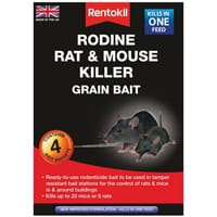 Rentokil Rodine Rat & Mouse Killer Grain Bait (Sachets 4) Single Pack