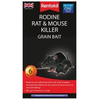 Rentokil Rodine Rat & Mouse Killer Grain Bait (Sachets 6) Single Pack