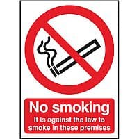 Safety Sign 210x148mm No Smoking PVC Pack of 1 SR72079