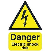 Safety Sign Danger Electric Shock Risk A5 Self-Adhesive Vinyl