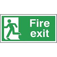 Safety Sign Fire Exit Running Man Left 150x300mm Self-Adhesive Vinyl