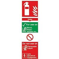Safety Sign Fire Extinguisher Water 280x90mm PVC