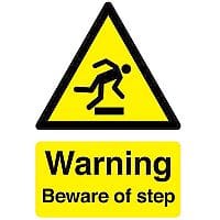 Safety Sign Warning Beware Of Step A5 Self-Adhesive Vinyl
