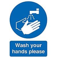 Safety Sign Wash Your Hands Please A5 PVC