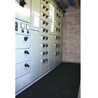 Electrical safety matting for single-phase and 3-phase switchgear. - 9.5mm thick, 900mm wide, cut length 357756