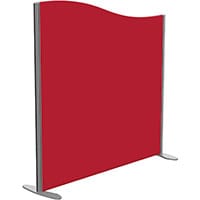 Sprint Eco Freestanding Screen Wave Top W1200xH1200-1000mm Red - With Stabilising Feet