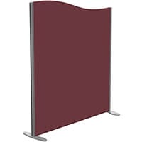 Sprint Eco Freestanding Screen Wave Top W1200xH1400-1200mm Wine - With Stabilising Feet