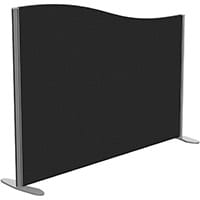 Sprint Eco Freestanding Screen Wave Top W1400xH1000-800mm Black - With Stabilising Feet