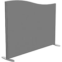 Sprint Eco Freestanding Screen Wave Top W1400xH1100-900mm Grey - With Stabilising Feet