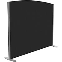 Sprint Eco Freestanding Screen Curved Top W1400xH1200-1000mm Black - With Stabilising Feet