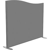 Sprint Eco Freestanding Screen Wave Top W1400xH1200-1000mm Grey - With Stabilising Feet