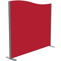 Sprint Eco Freestanding Screen Wave Top W1400xH1300-1100mm Red - With Stabilising Feet