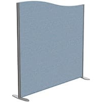 Sprint Eco Freestanding Screen Wave Top W1400xH1400-1200mm Light Blue - With Stabilising Feet