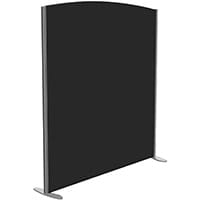 Sprint Eco Freestanding Screen Curved Top W1400xH1600-1400mm Black - With Stabilising Feet