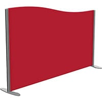 Sprint Eco Freestanding Screen Wave Top W1600xH1000-800mm Red - With Stabilising Feet