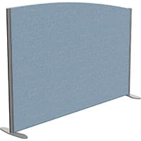 Sprint Eco Freestanding Screen Curved Top W1600xH1100-900mm Light Blue - With Stabilising Feet