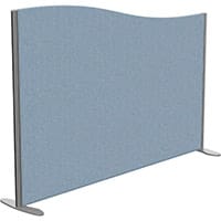 Sprint Eco Freestanding Screen Wave Top W1600xH1100-900mm Light Blue - With Stabilising Feet